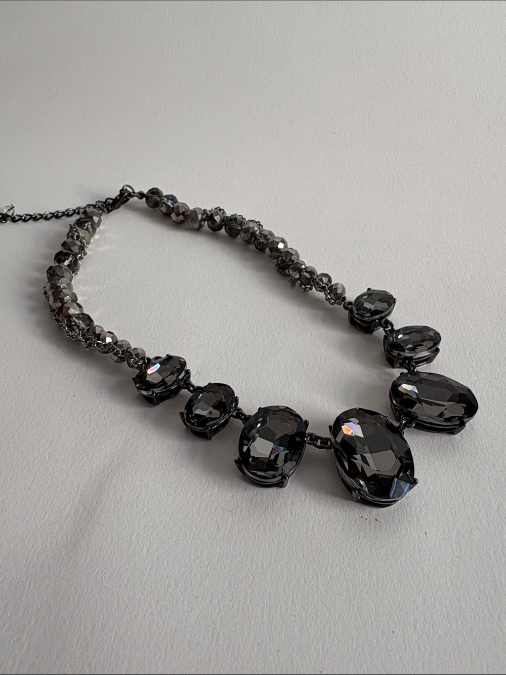 Simply Vera Vera Wang Faceted Crystal Necklace in Smoky Gray - Picture 2 of 5